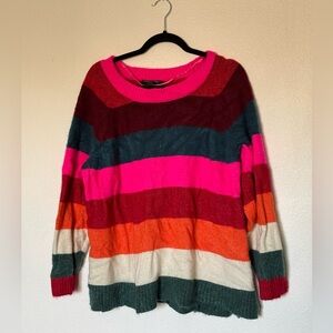 Lane Bryant 22/24 Colorful Striped Women's Sweater